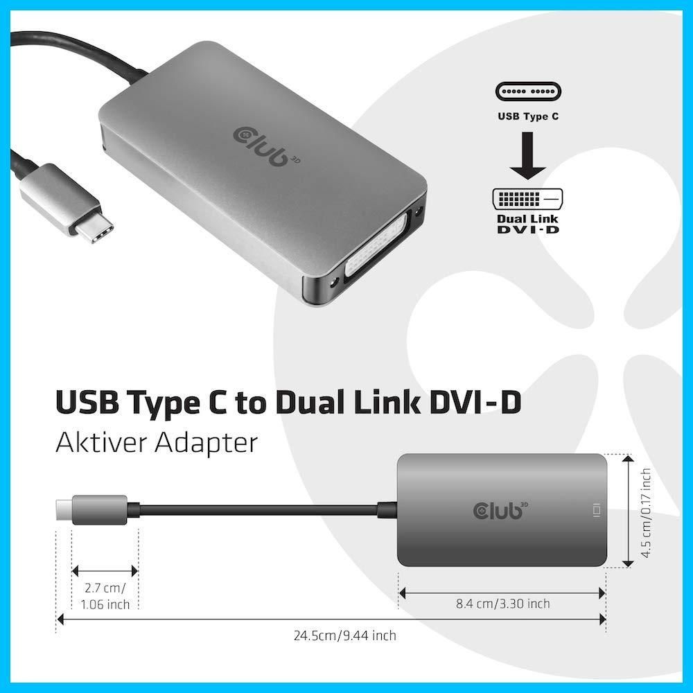 C Type to DVI D DUAL USB LINK Active 3 Adapter アクティブアダプタ HDCP Club ON バージョン CAC 1510