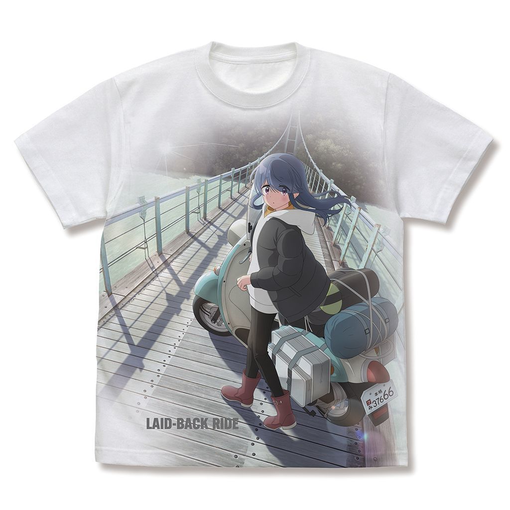 【】Tシャツ バイク志摩リン フルグラフィックTシャツ ホワイト Lサイズ 「ゆるキャン△ SEASON3」