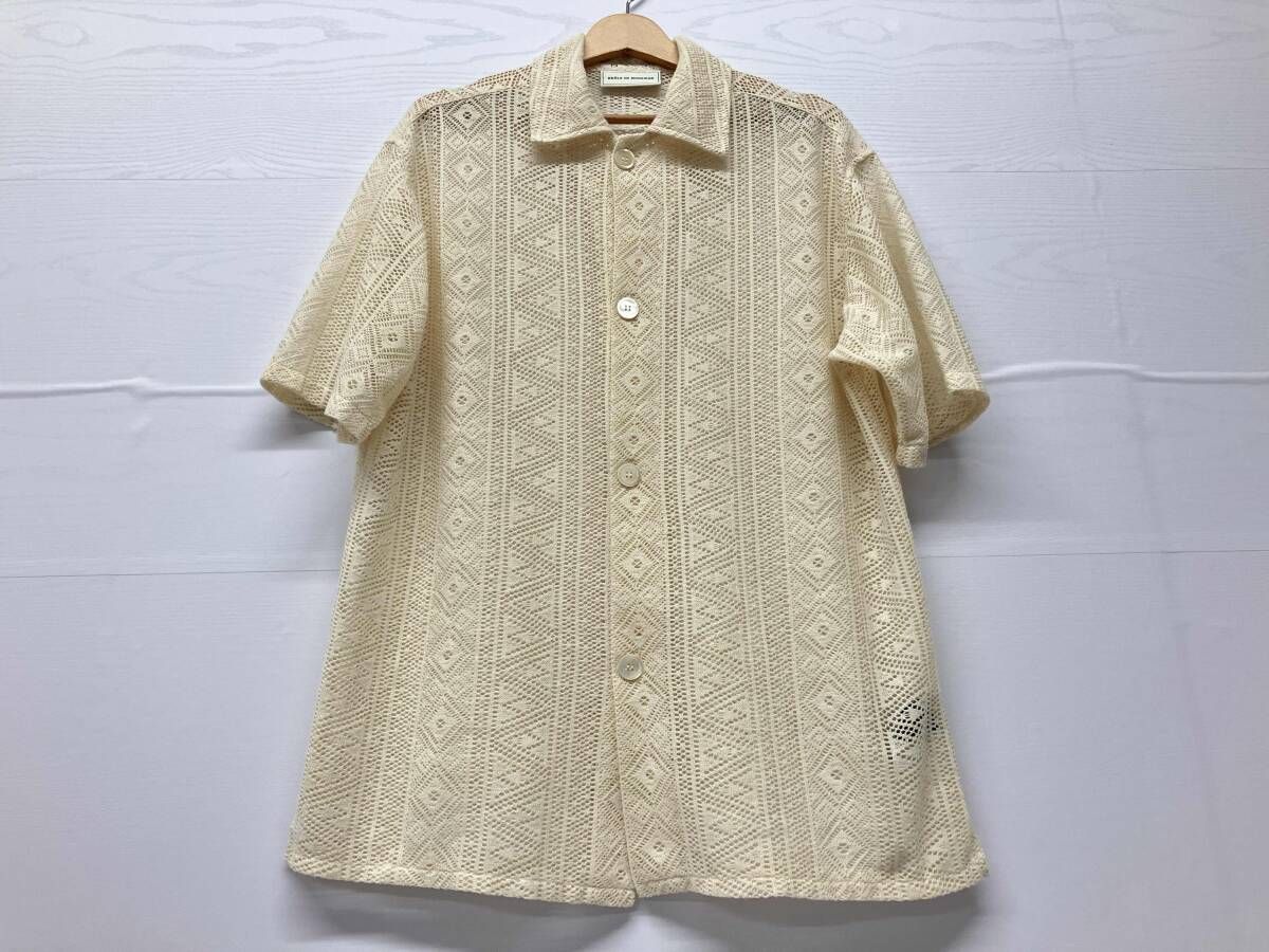 DROLE DE MONSIEUR ドロールドムッシュ 半袖シャツ Laced Oversized Shirt レース オーバーサイズ Sサイズ 夏