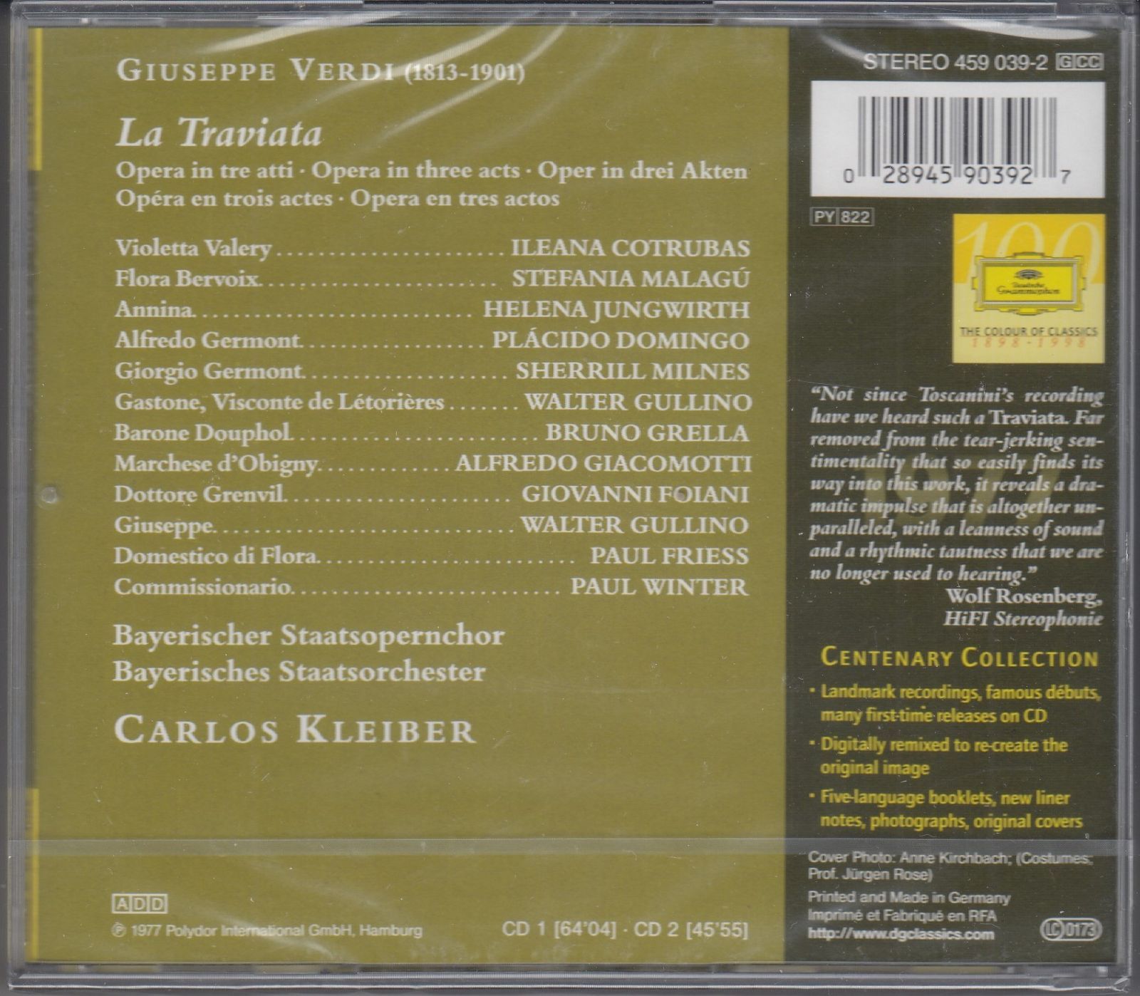 2CD/Dg]ヴェルディ:歌劇「椿姫」全曲/イレアーナ・コトルバシュ(s