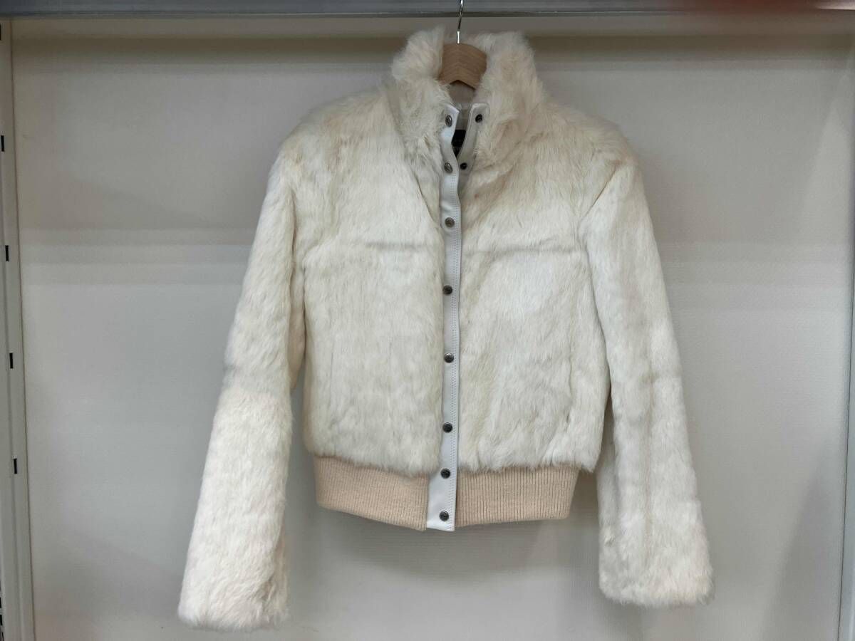 レディース 美品 BURBERRY BLUE LABEL ファージャケット ラビット 