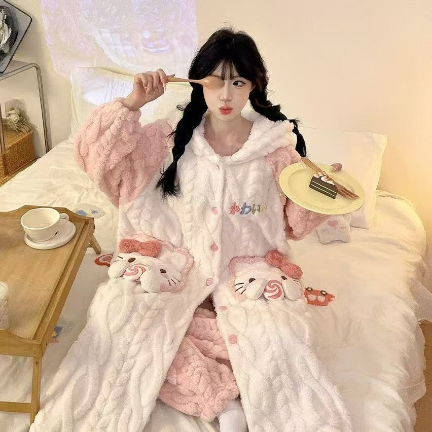 ハローキティパジャマセット パジャマ レディース 着ぐるみ もこもこ