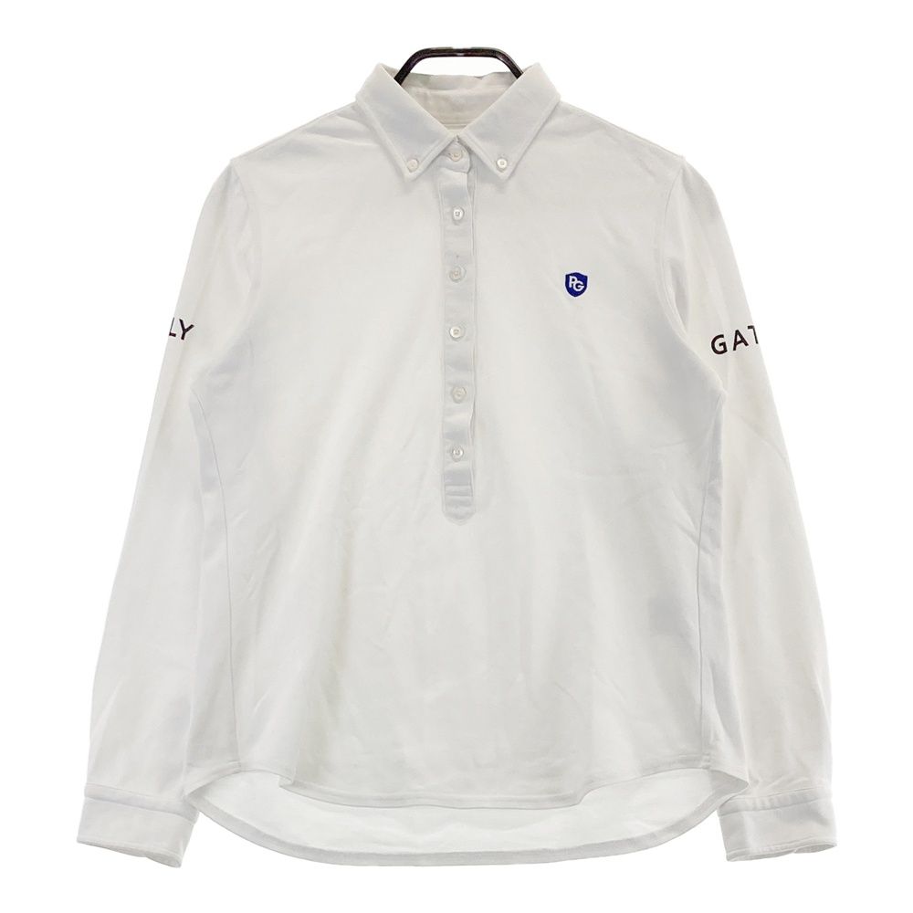 新品未使用 パーリーゲイツ ホワイトポロシャツ サイズ2 レディース サイズ：2 PEARLY GATES パーリーゲイツ 長袖ポロシャツ ボタンダウン