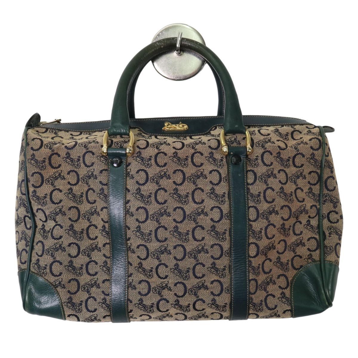 CELINE オールドセリーヌ マカダム柄 トリオンフ ボストンバッグ