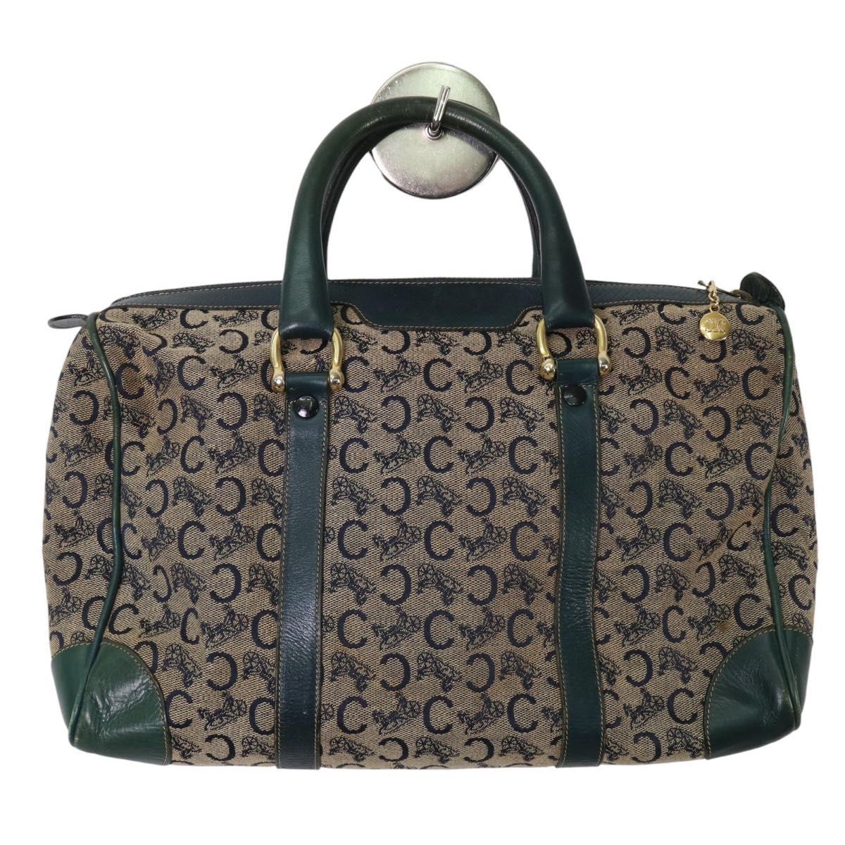 CELINE オールドセリーヌ マカダム柄 トリオンフ ボストンバッグ