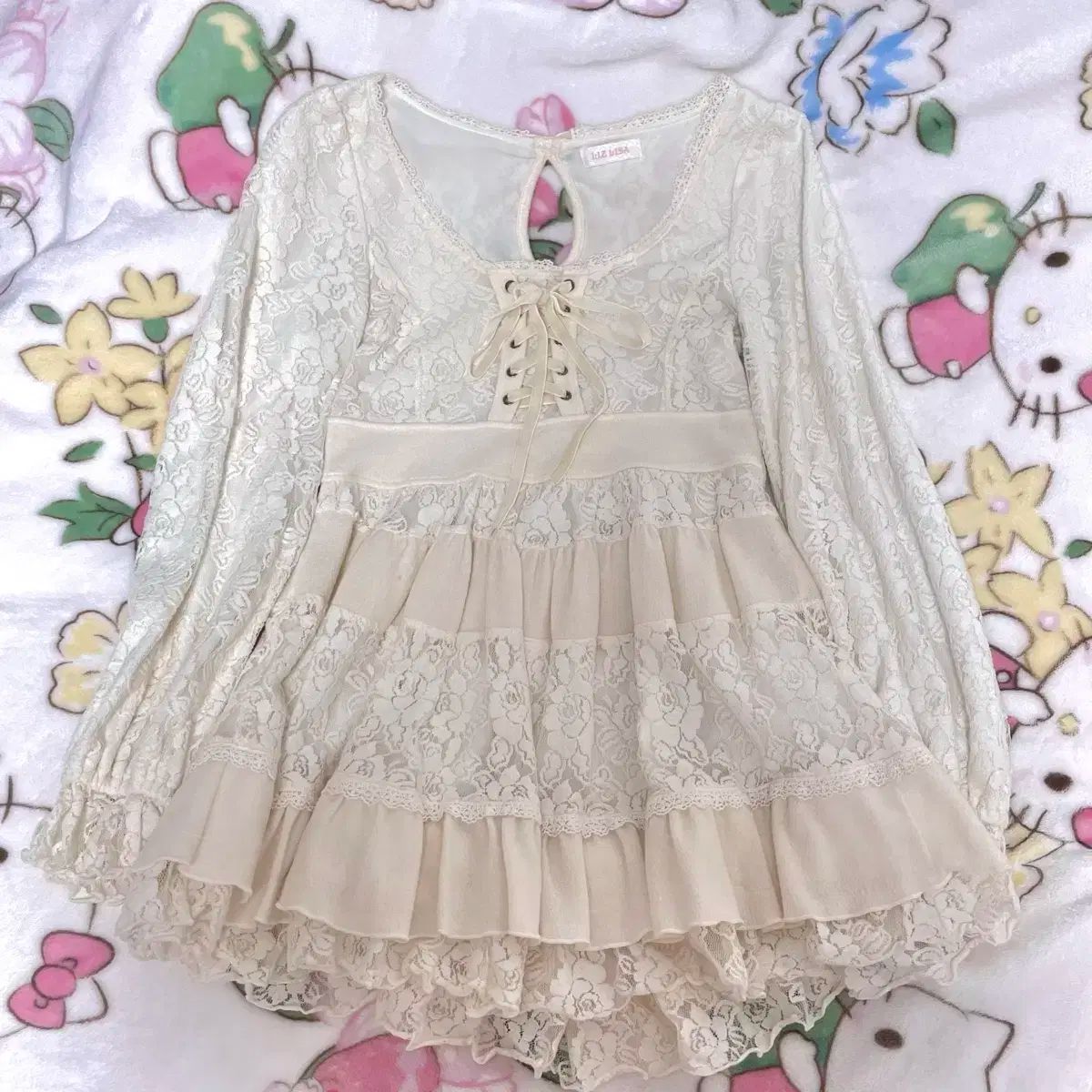 リズリサ レース ミニ ワンピース ラテギャル 姫ギャル ピンテール