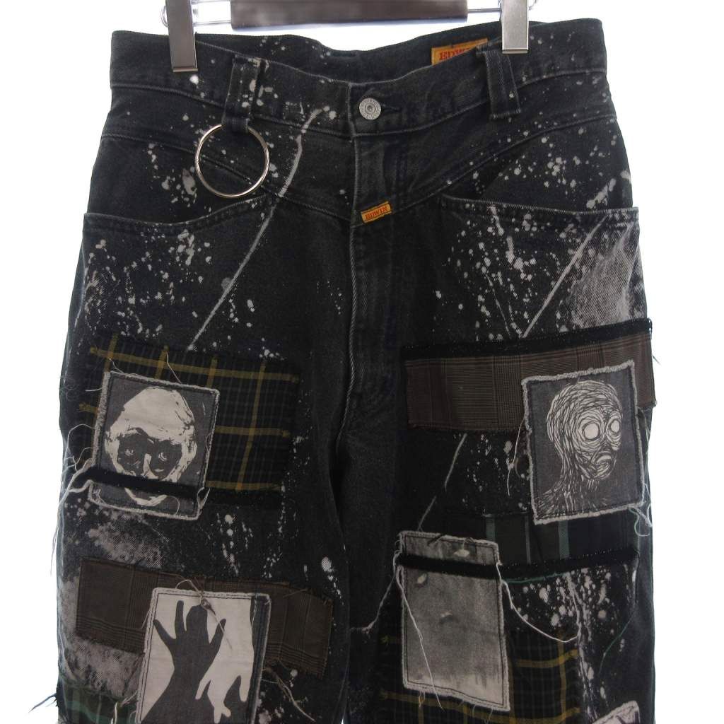 キディル KIDILL EDWIN Patch Slim Tapered Pants デニムパンツ 黒