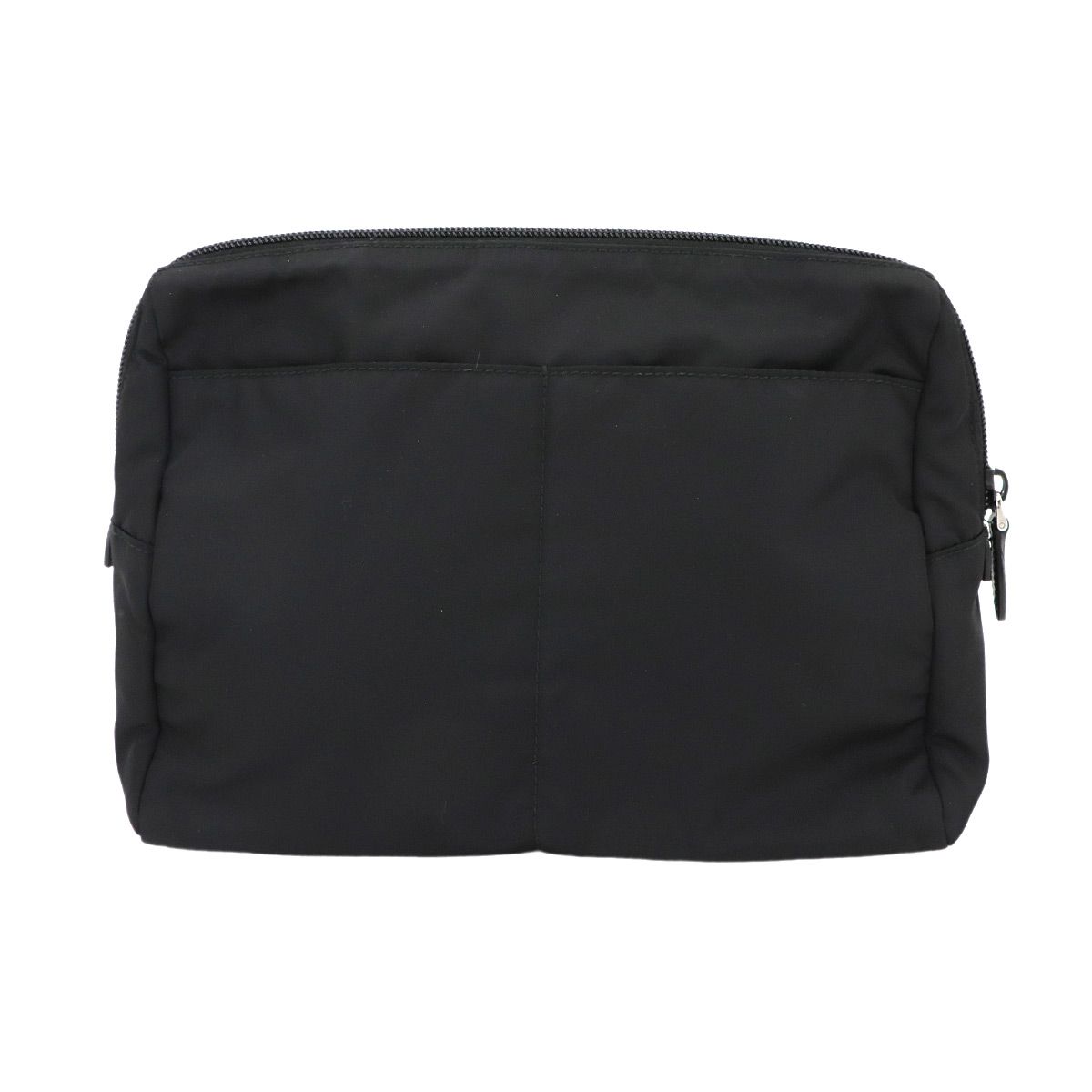 プラダ PRADA ポーチ ナイロン ブラック シルバー 金具 トライアングル ロゴ Pouch