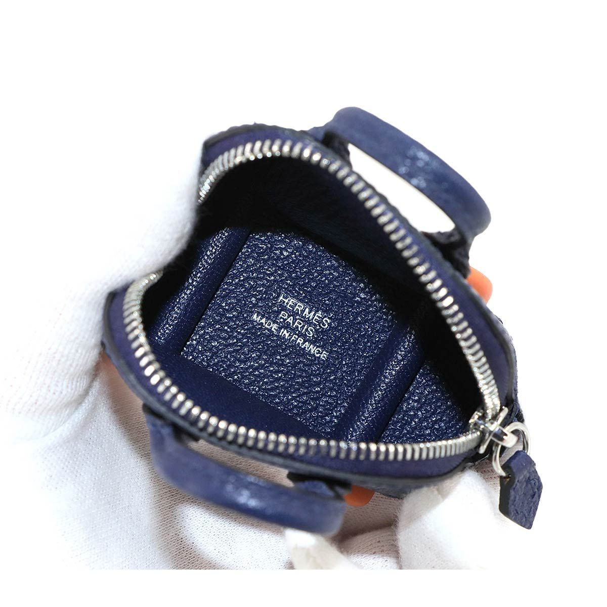  エルメス HERMES ボリード オン ホイールズ バッグ チャーム シェーブル ブルーサフィール W刻印 仕事着 チャーム アクセサリー