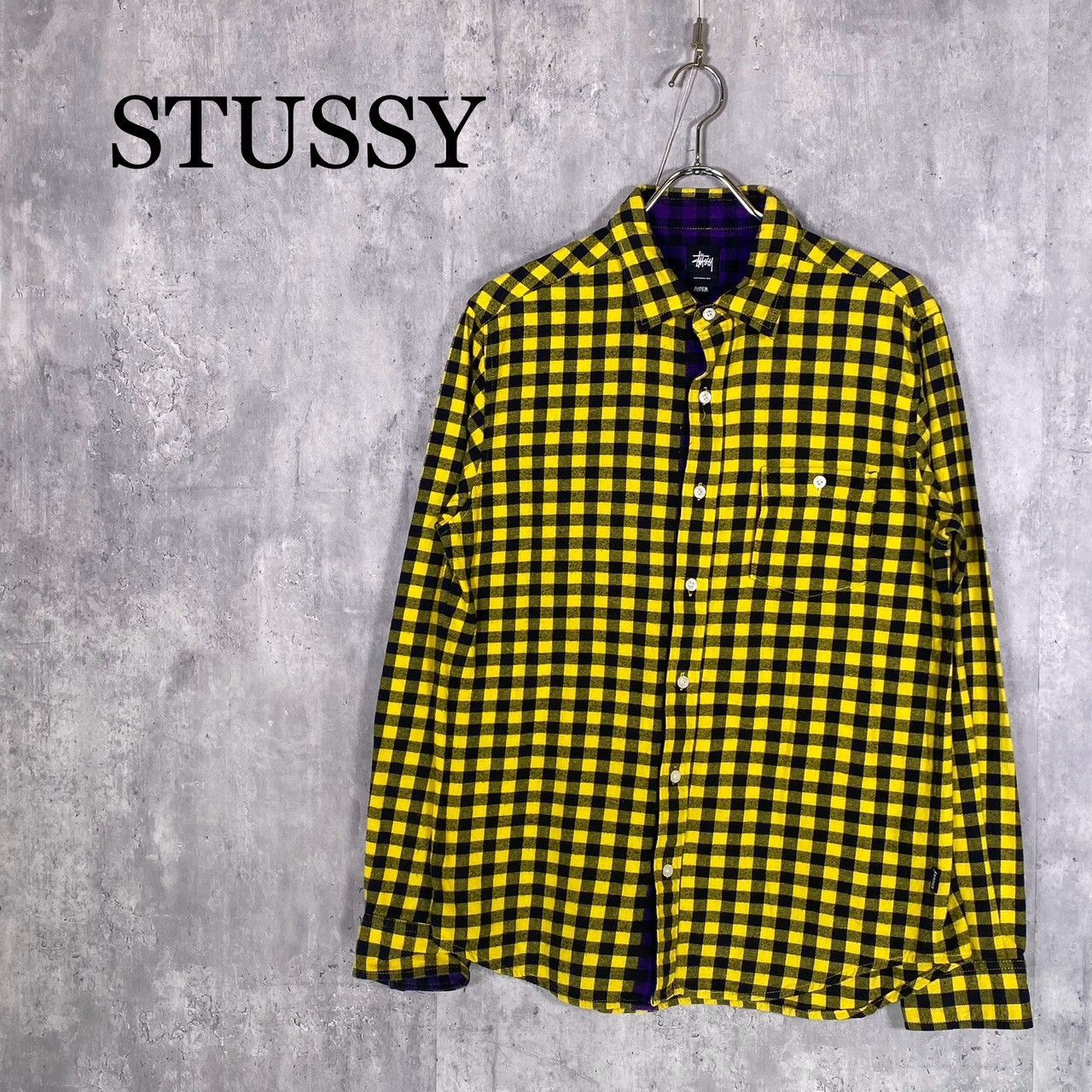 STUSSY ステューシー M チェック長袖シャツ