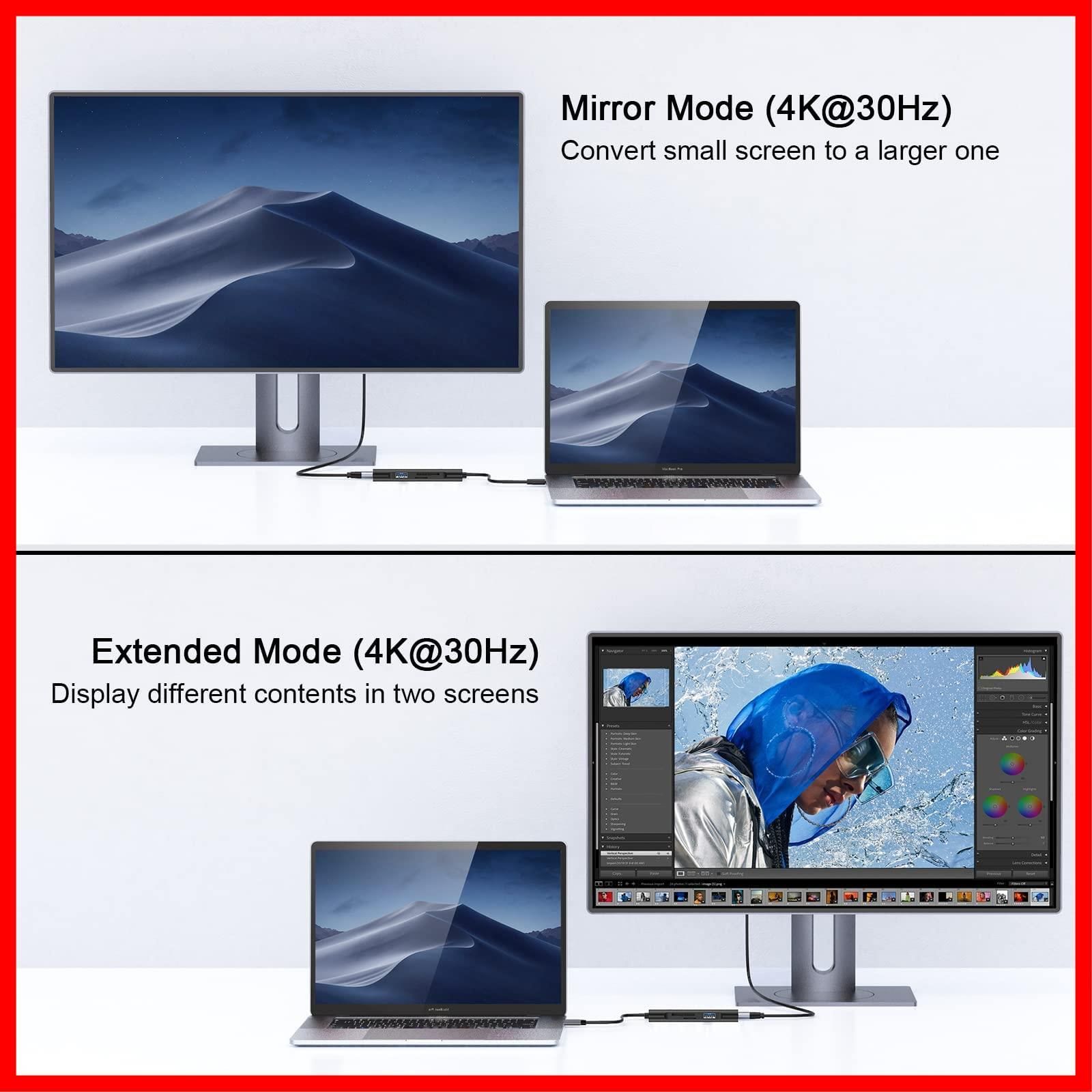 100 W PD 3 x 7 in 1ドングル USB 0 SD TFカードリーダー MacBook iPad Dell C XPSなどに対応 QGeeM ブラック