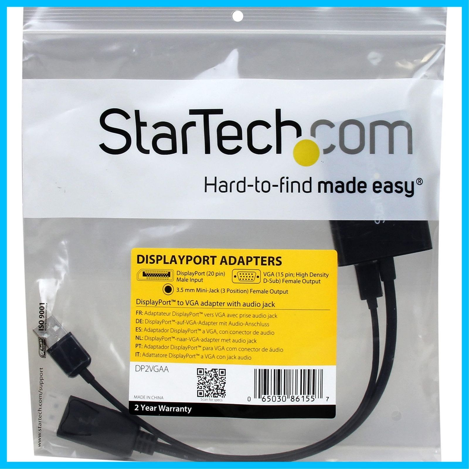 VGA変換アダプタ DisplayPort ディスプレイポート オーディオ対応 StarTech com DP 2 VGAA