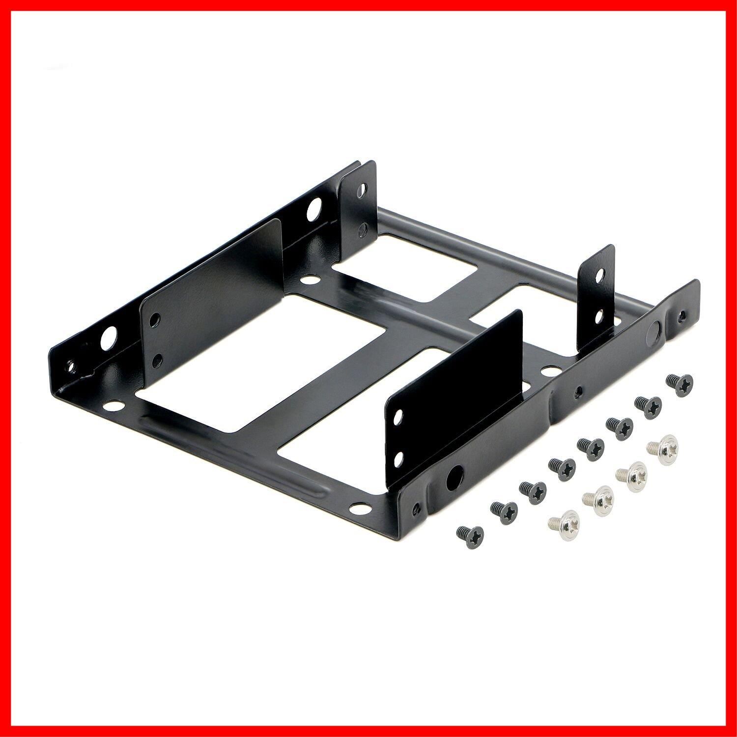 メタルマウントブラケットアダプター PC用 デュアル2 5インチから3 5インチブラケット ハードディスクドライブベイホルダー HDD SSD 2 5インチ Pasow