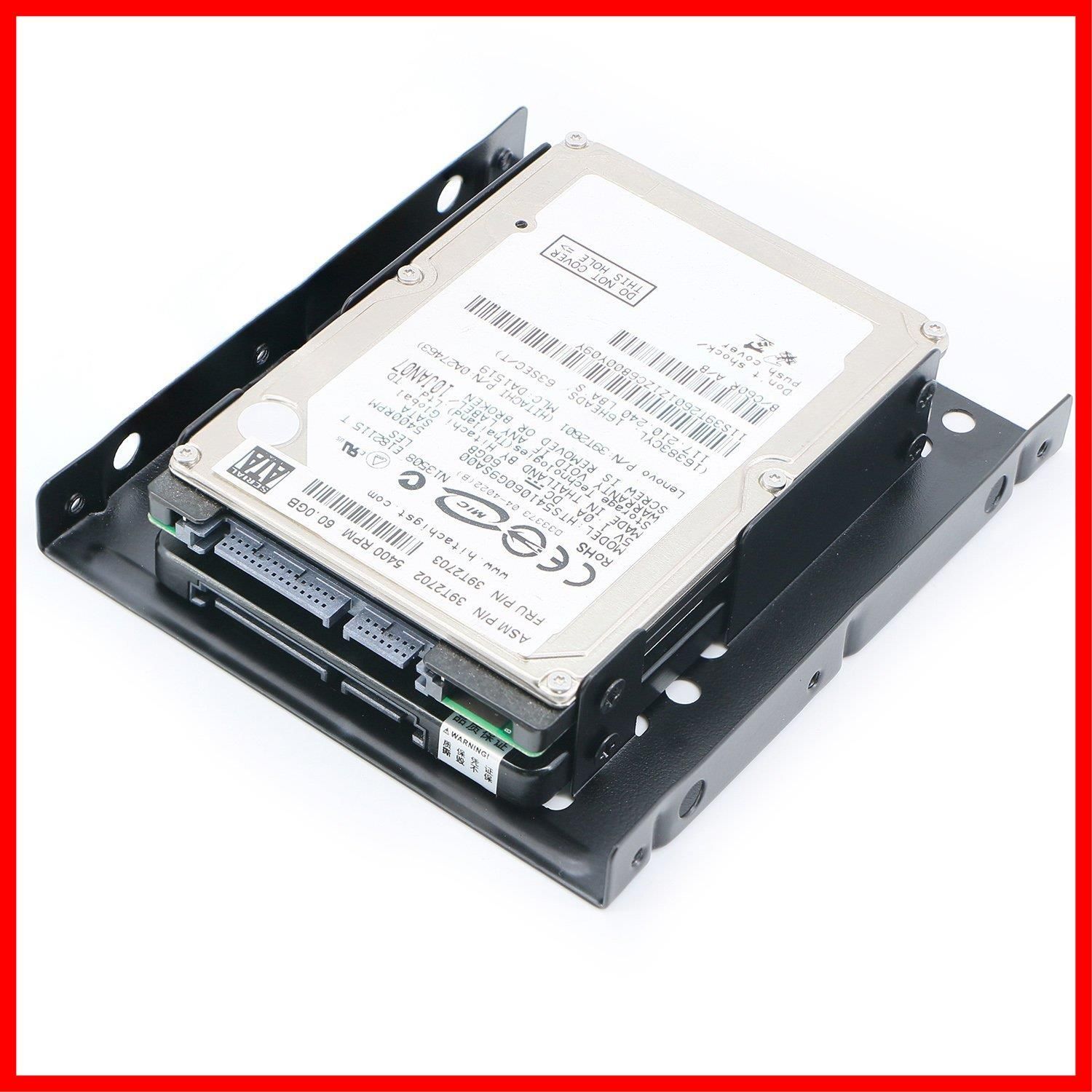  メタルマウントブラケットアダプター PC用 デュアル2 5インチから3 5インチブラケット ハードディスクドライブベイホルダー HDD SSD 2 5インチ Pasow その他 文房具 事務用品