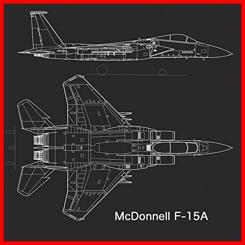F 15 イーグルの設計図のマウスパッド フォトパッド 世界の戦闘機シリーズ 戦闘機 C やや明るい黒地