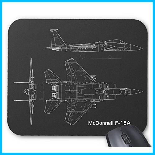 F-15 イーグルの設計図のマウスパッド フォトパッド 世界の戦闘機シリーズ 戦闘機 C やや明るい黒地