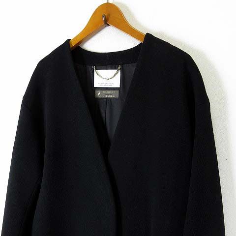 イネド INED コート ノーカラー ロングコート カシミヤ ウール