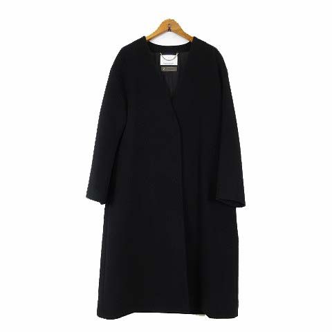イネド INED コート ノーカラー ロングコート カシミヤ ウール
