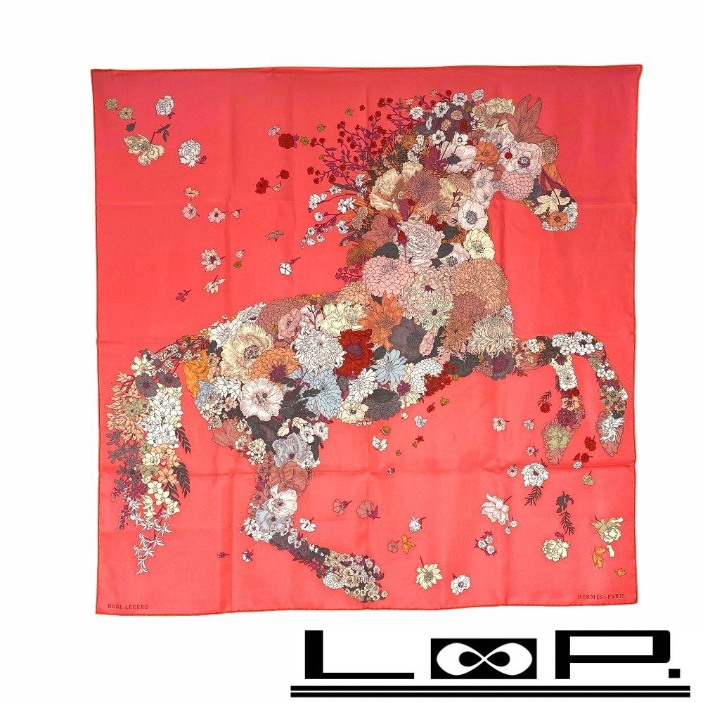 新同 エルメス カレ90 ROBE LEGERE ローブ レジェール ファッション スカーフ シルク ピンク 箱 478000 3