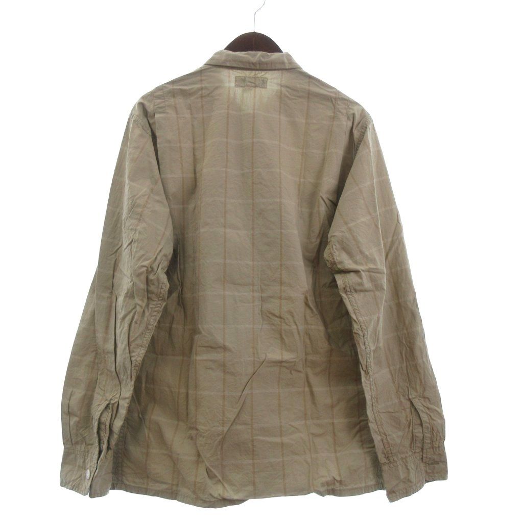 ササフラス SASSAFRAS GARDENER OPEN HALF ガーデナー オープン ハーフ シャツ 長袖 チェック コットン ベージュ M