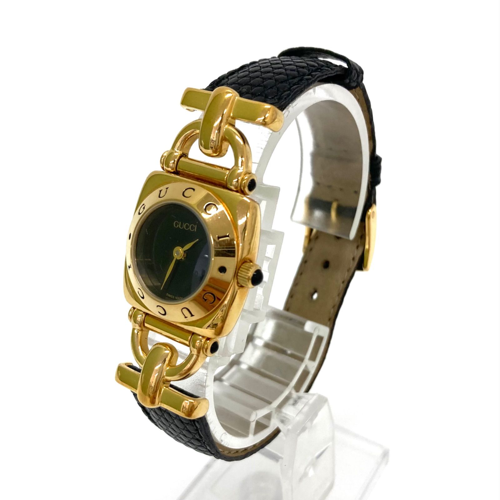 ◇GUCCI◇グッチ 6300L ホースビット クォーツ ゴールド×ブラック