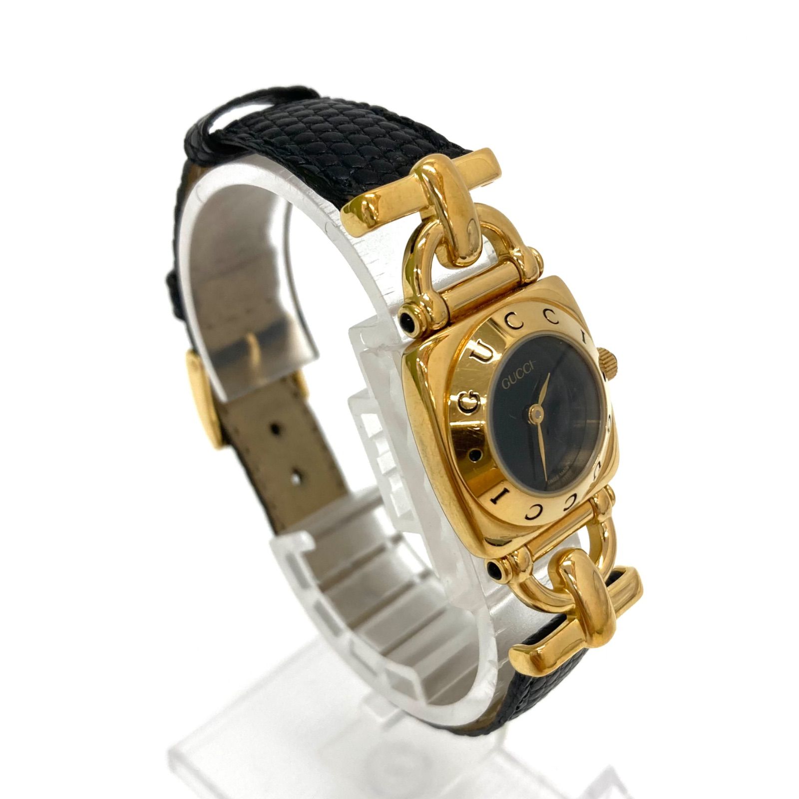 ◇GUCCI◇グッチ 6300L ホースビット クォーツ ゴールド×ブラック