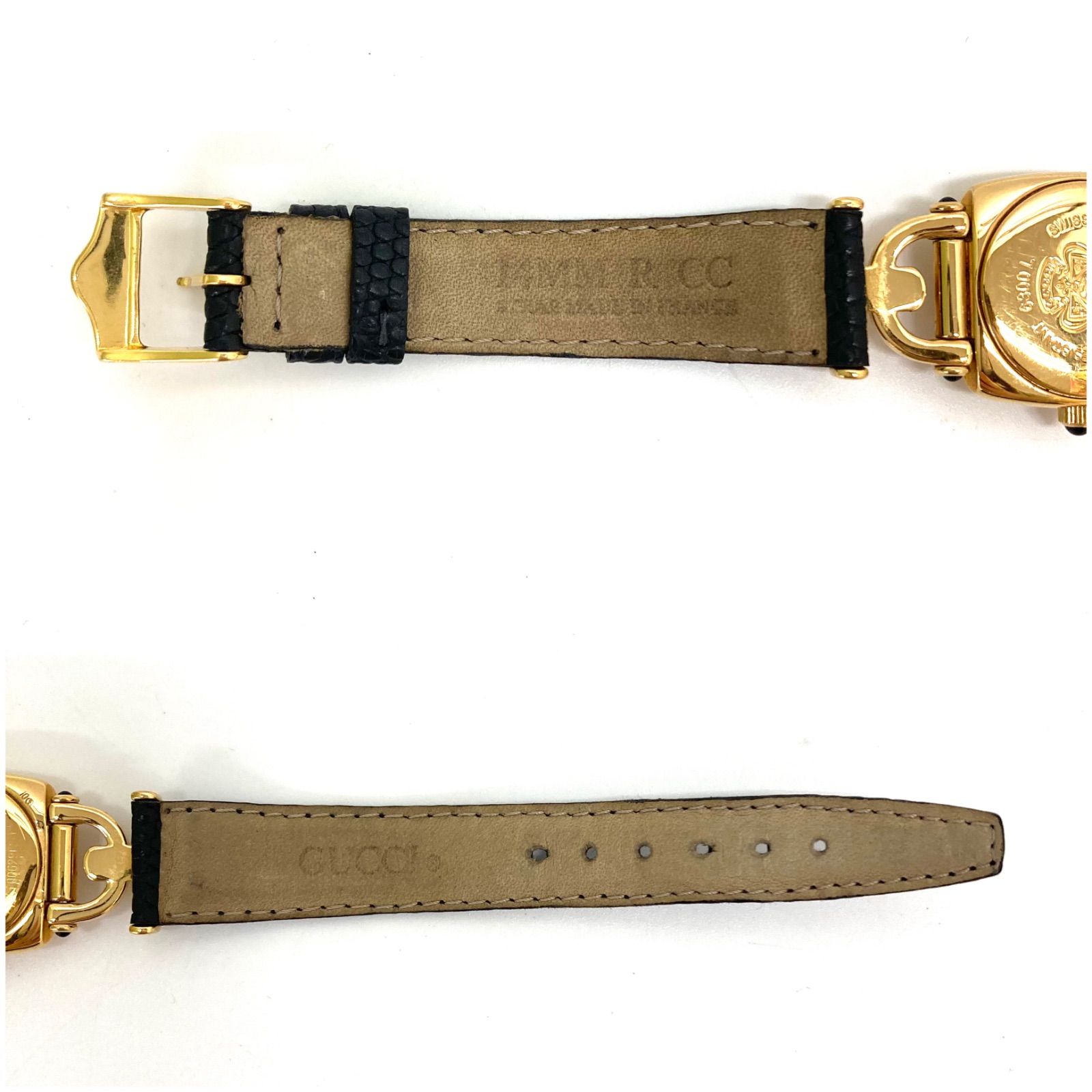 ✨グッチ✨ホースビット✨6300L✨黒/金✨クオーツ✨腕時計✨箱・付属品付き✨ ホースビットレザーベルトQZ腕時計 6300L ブラック ヴィンテージ