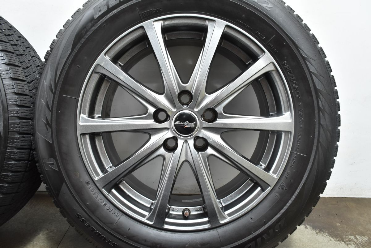  トヨタ 設計品 ユーロスピード 17 in 7 J 37 PCD 114 3 ブリヂストン ブリザック VRX 2 225 60 R アルファード ヴェルファイア 平座 17インチ タイヤ ホイールセット