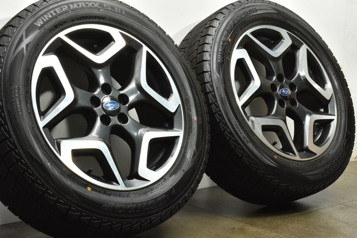 バリ溝 スバル XV 18 in 7 J 55 PCD 100 ダンロップ ウィンターマックス SJ 8 225 60 R フォレスター 流用 スタッドレス