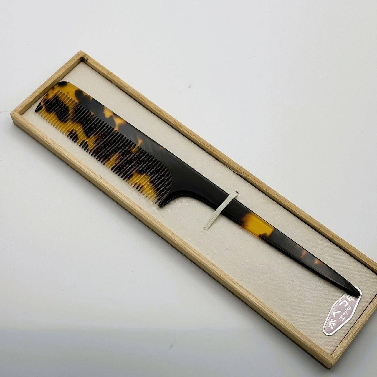 べっ甲の櫛 美品】 鼈甲（べっ甲）櫛（くし） 江崎べっ甲店 未使用品 【TK_048