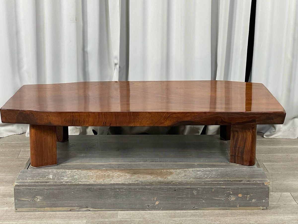 GV02 欅材 一枚板 総無垢 座卓 ちゃぶ台 座敷机/神奈川県秦野市/A3