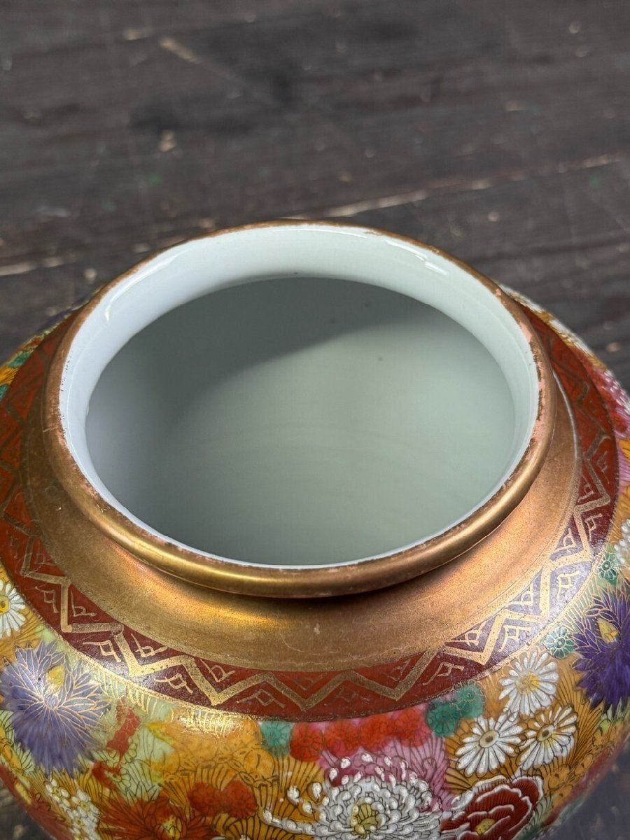 F2586 九谷 花瓶 金彩 花器 壺 骨董 九谷焼 花入/M4 - メルカリ