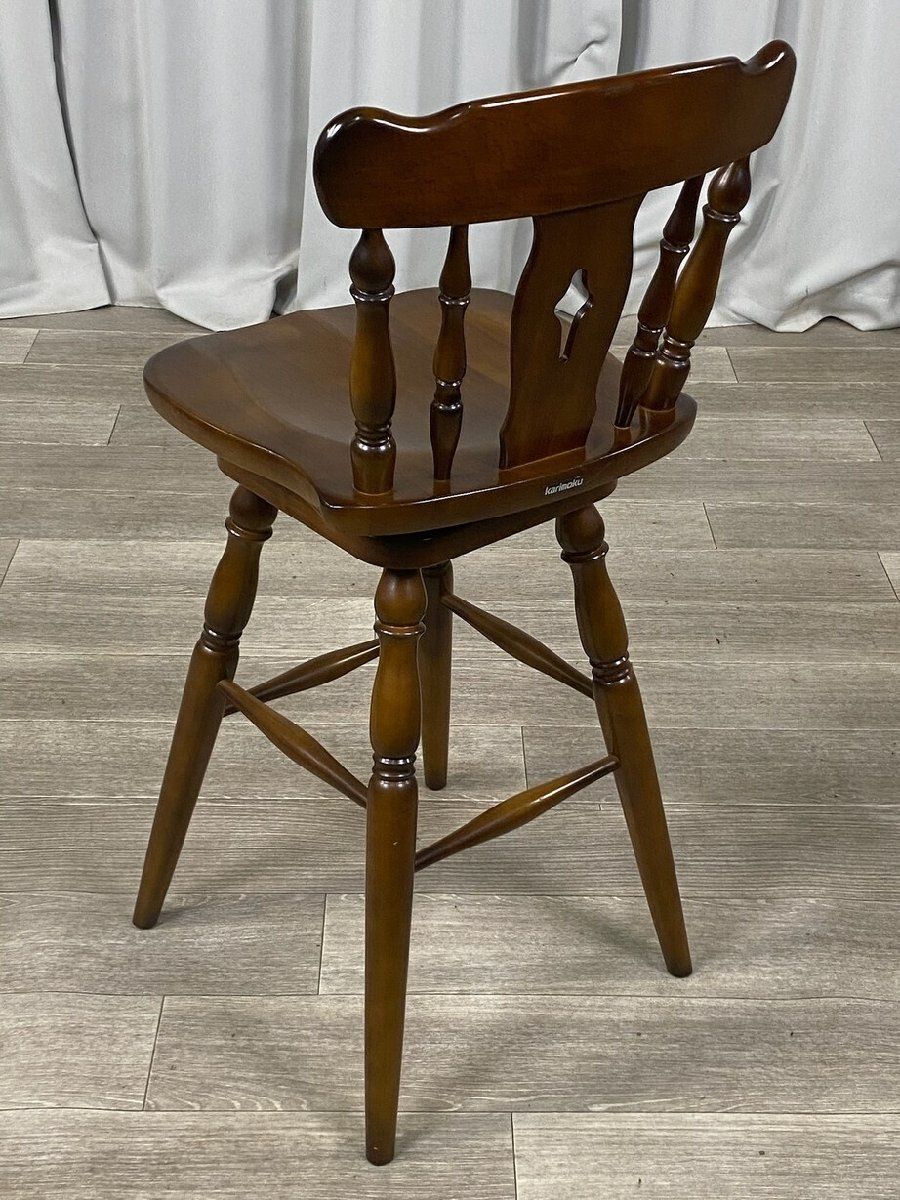 GV13 カリモク コロニアル カウンター チェア2脚セット ダイニング