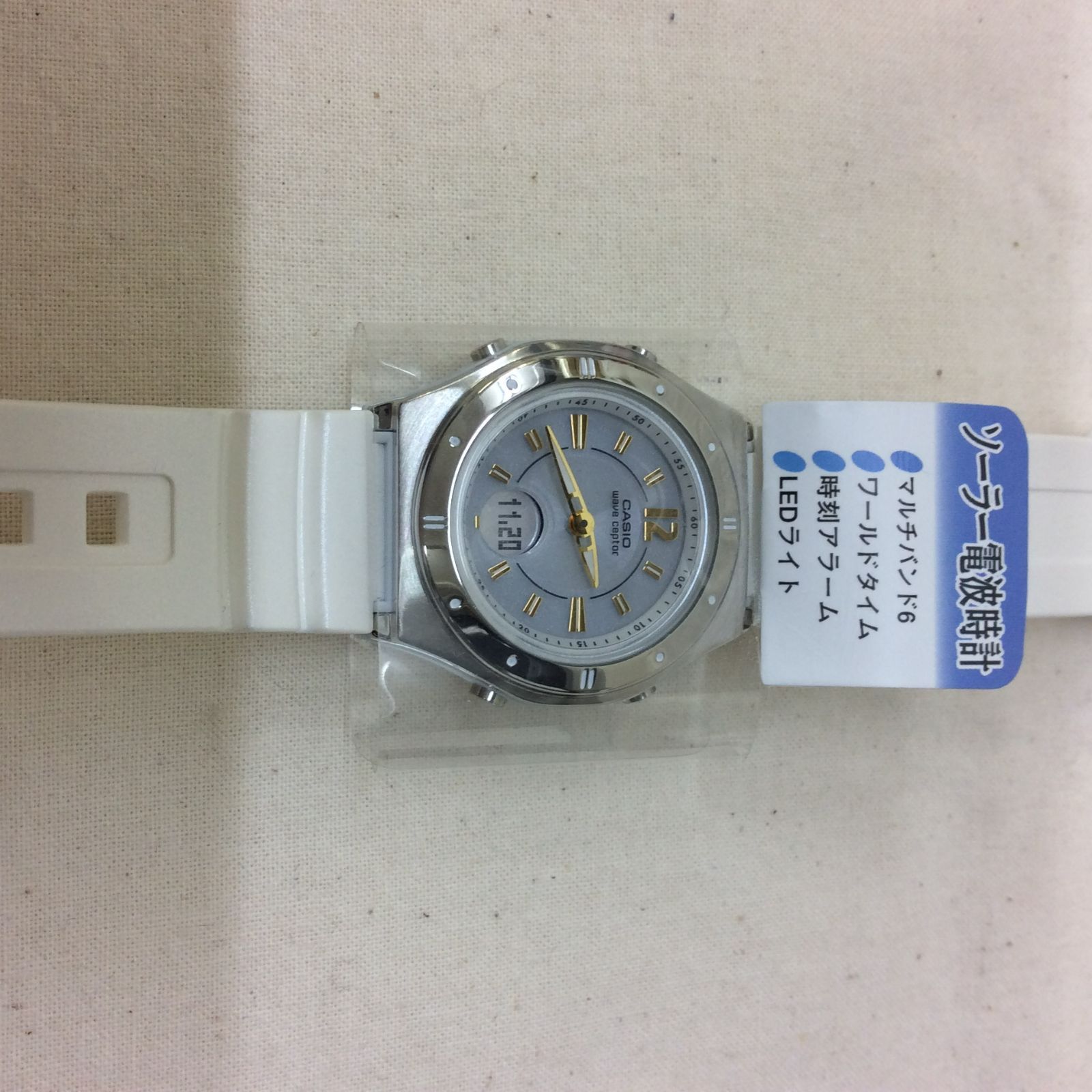  A CASIO レディース ソーラー電波腕時計 wave ceptor 5133 腕時計 女性用 カシオ ウェーブセプター 電池交換不要 日常生活防水 腕時計(デジタル) 時計