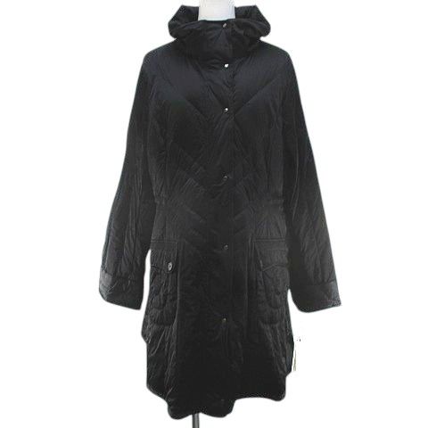 【未使用タグ付き】ダウンコート　ブラック　リボン　花ビジューパール　レース40 未使用タグ付き】ダウンコート ブラック リボン 花ビジューパール
