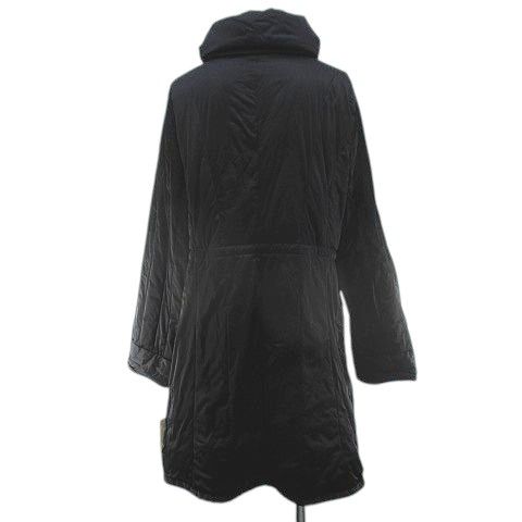 【未使用タグ付き】ダウンコート　ブラック　リボン　花ビジューパール　レース40 シャミー Chamois ダウンコート ロング丈 40 黒系 ブラック 花 刺繍