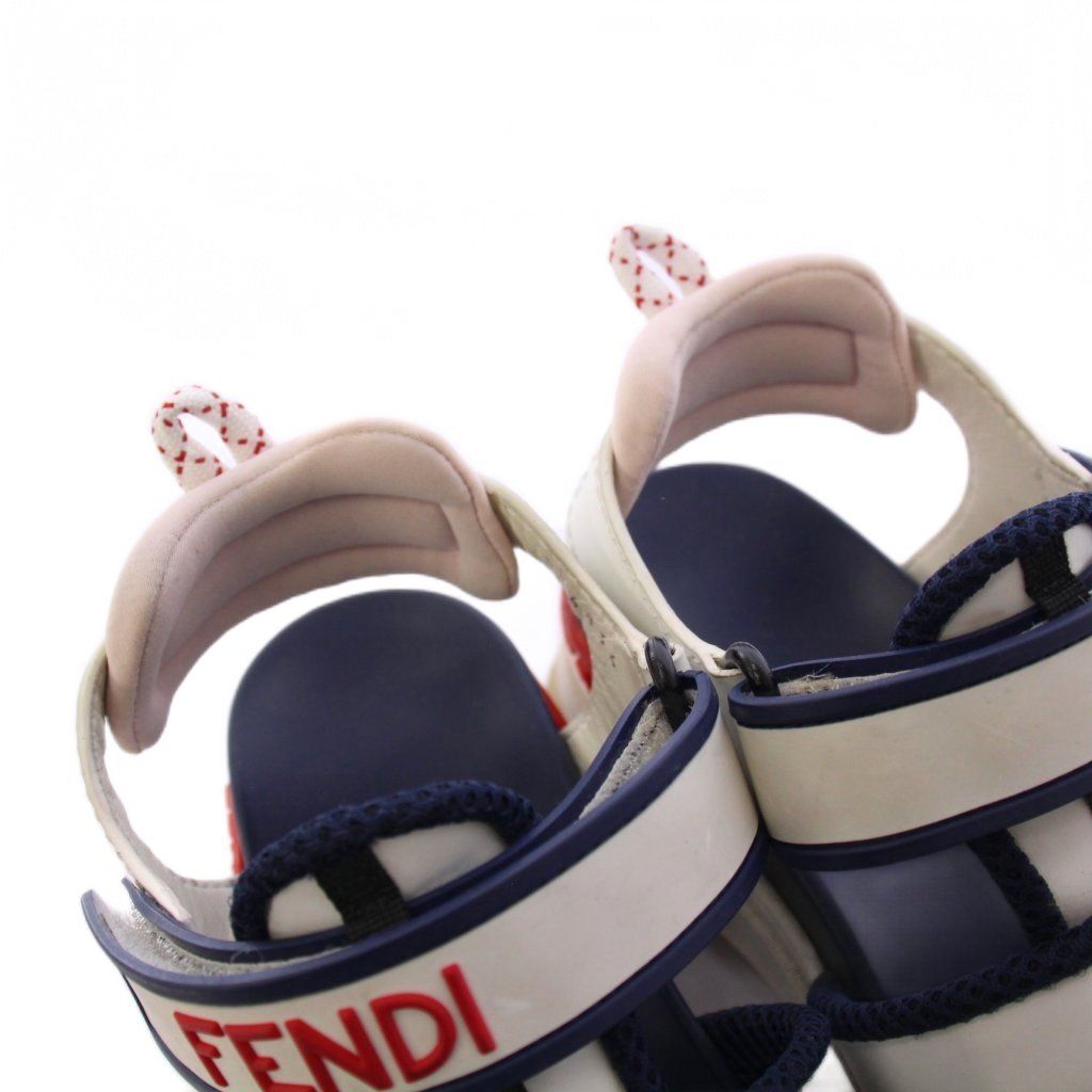 フェンディ FENDI T-REX ケージサンダル ストラップ 35 白 紺 赤