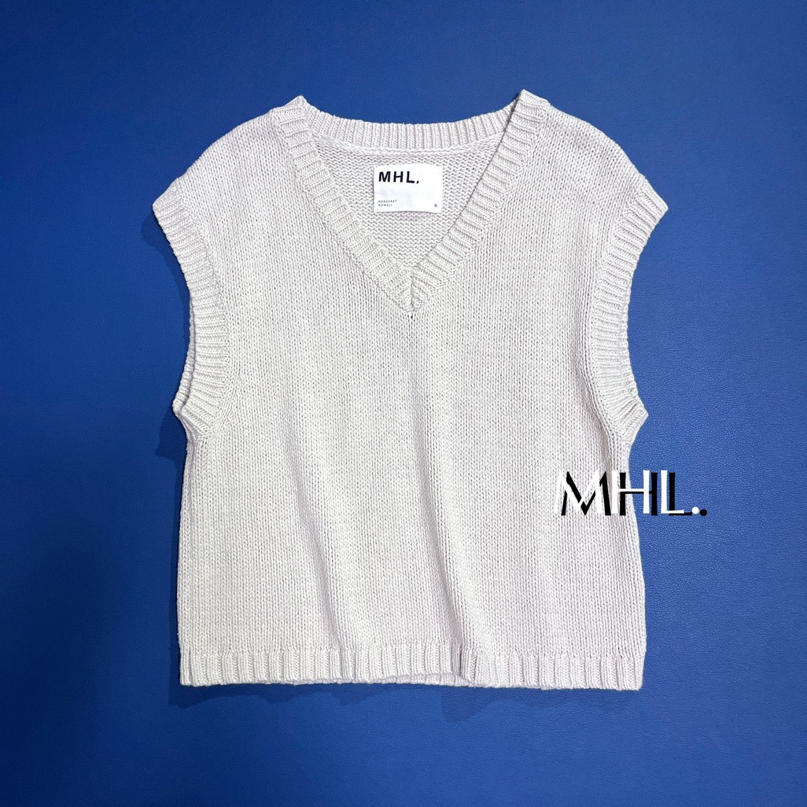 ck66a MHL. Vネックベスト コットンニットベスト エムエイチエル 