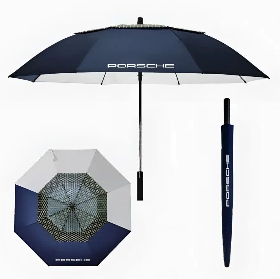 ポルシェ PORSCHE 傘 大型 キャンプ傘 アウトドア 自動開閉 防風 オリジナル 晴雨兼用 ゴルフ傘 観戦 紫外線遮断 UVカット 収納袋付き