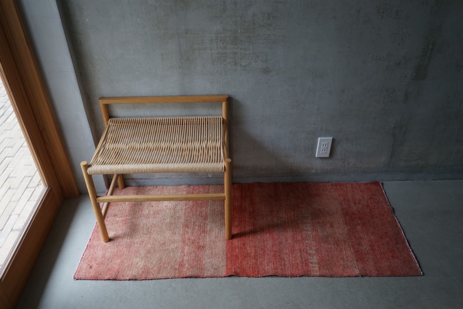 ヴィンテージラグ トルコ ウシャク ランナーラグ サーモンピンク 1970