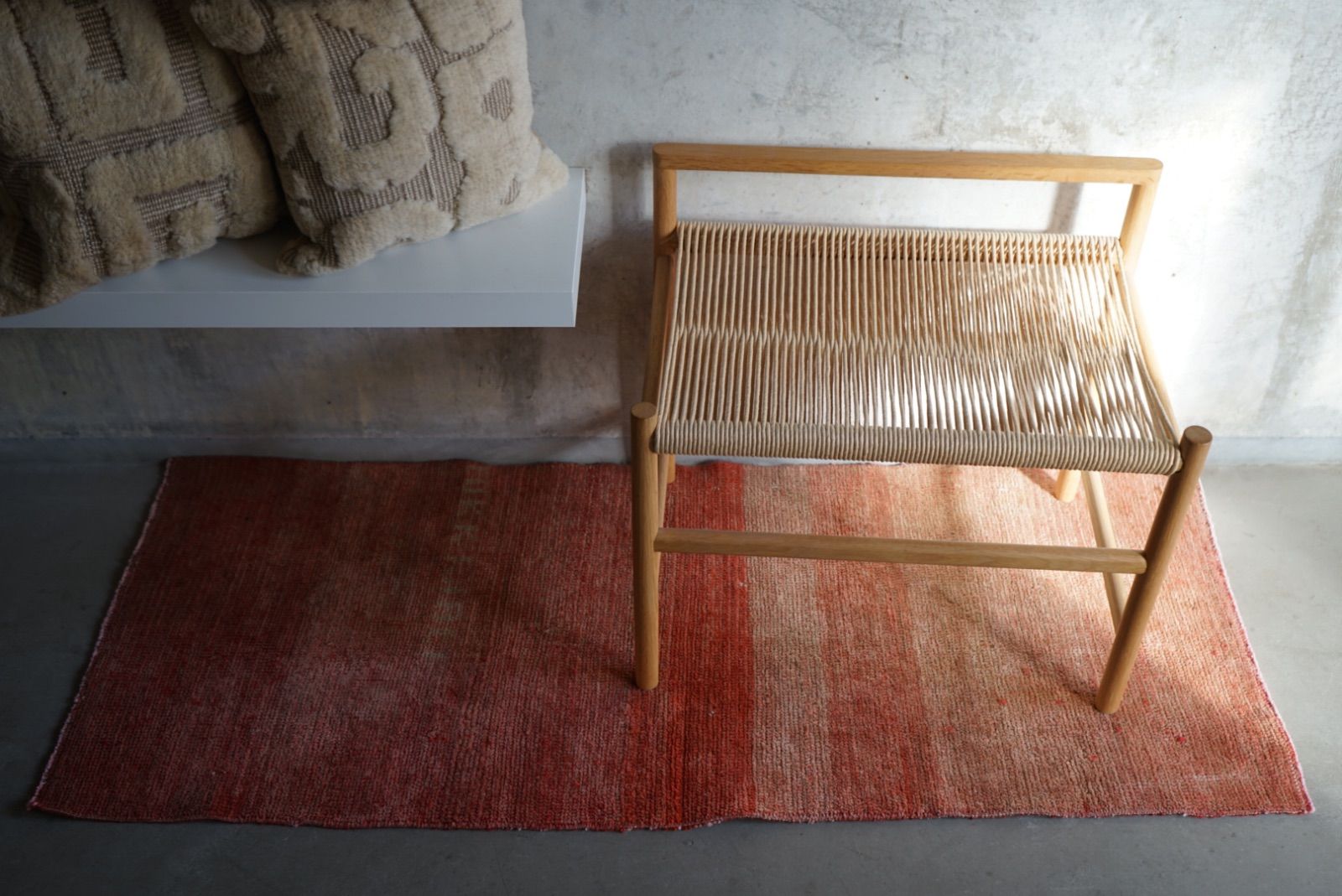 212×116㎝◇フローラルサーモンピンク　ベージュ　トルコヴィンテージラグ 212×116㎝◇フローラルサーモンピンク ベージュ トルコヴィンテージ