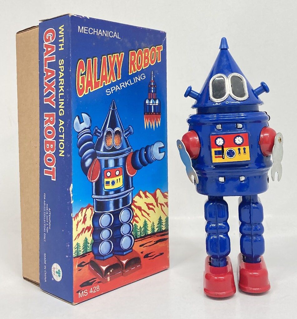 SUPT ゼンマイブリキ 中国製 MECHANICAL GALAXY ROBOT SPARKLING 240mm