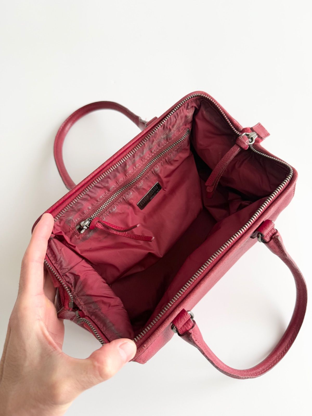 2000s MIU MIU MINI SQUARE LEATHER HAND BAG ミュウミュウ アーカイブ