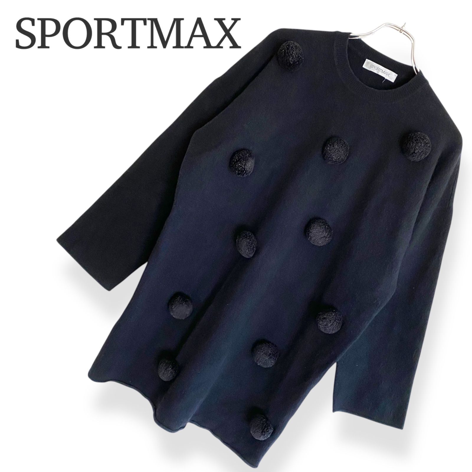 SPORTMAX スポーツマックス ニット・セーター S 紺 【古着】【】【送料