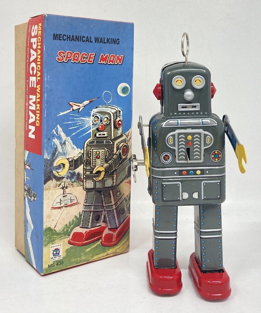 ✨️HAHA Toy ブリキ　ゼンマイ　SPACE MAN 動作品 HAHA TOYS ゼンマイブリキ メカニカルウォーキング スペースマン