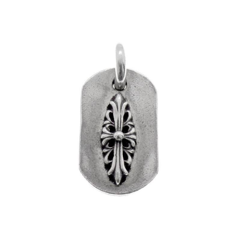 クロムハーツ CHROME HEARTS D TAG SML FLRL CRS フローラル クロス スモール ドッグタグ シルバー ネックレス トップ 45464