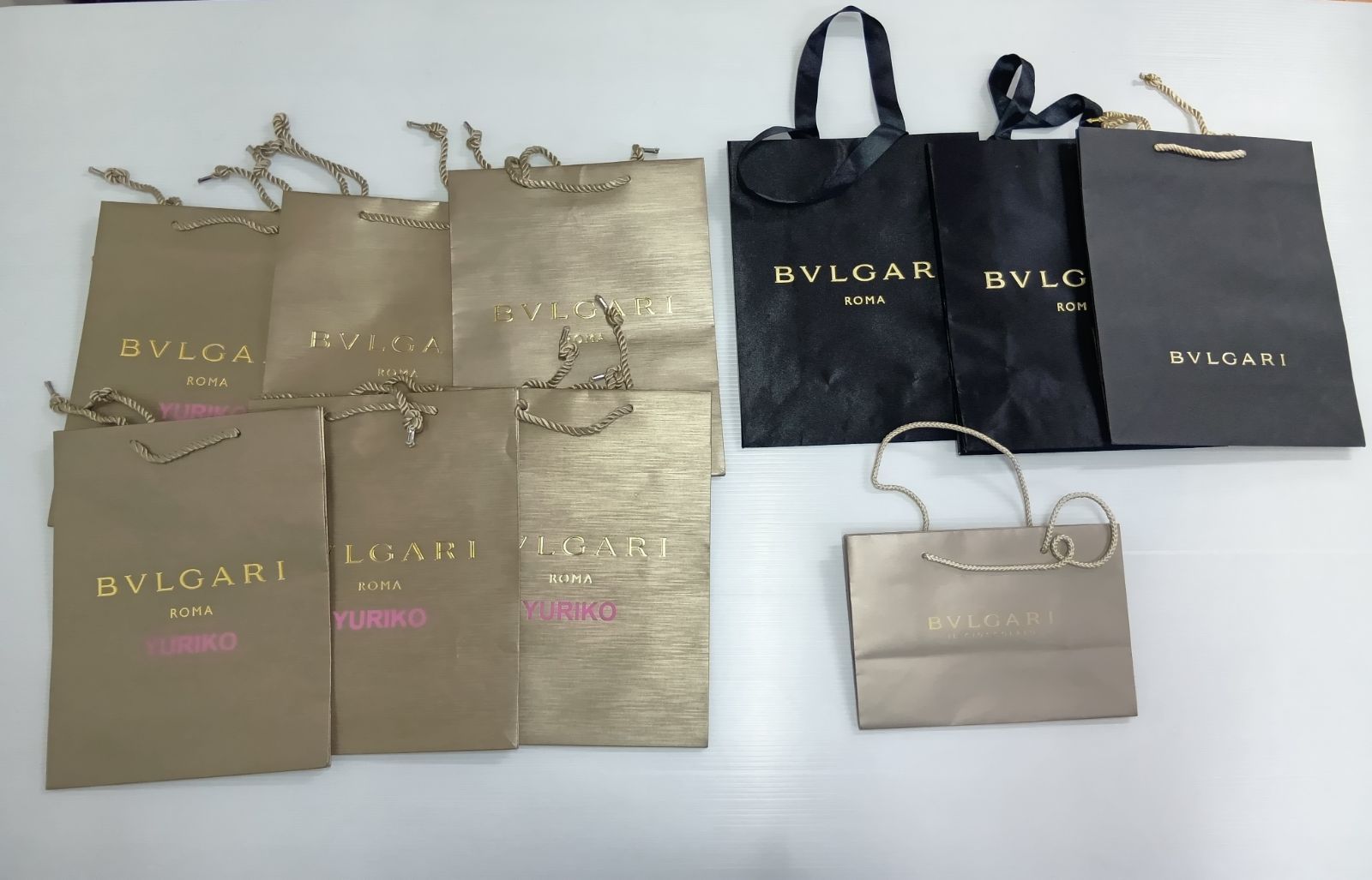 BVLGARI ブルガリ ショッパー 紙袋 10枚セット ゴールド・黒