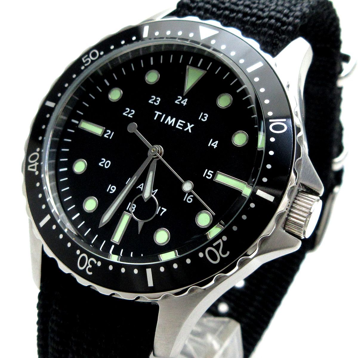 最終価格 タイメックス TIMEX メンズ ファブリックベルト 黒文字盤 