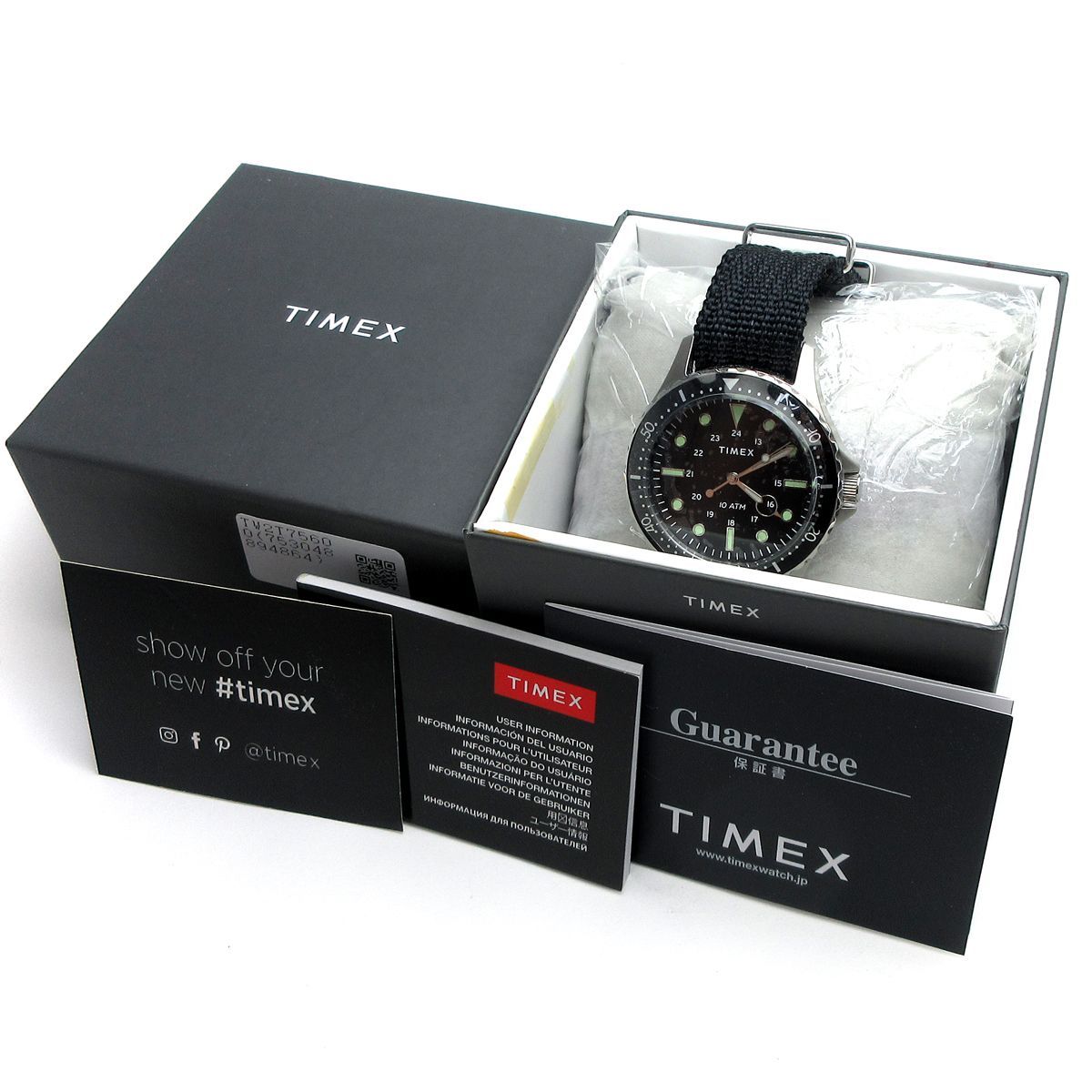 最終価格 タイメックス TIMEX メンズ ファブリックベルト 黒文字盤 