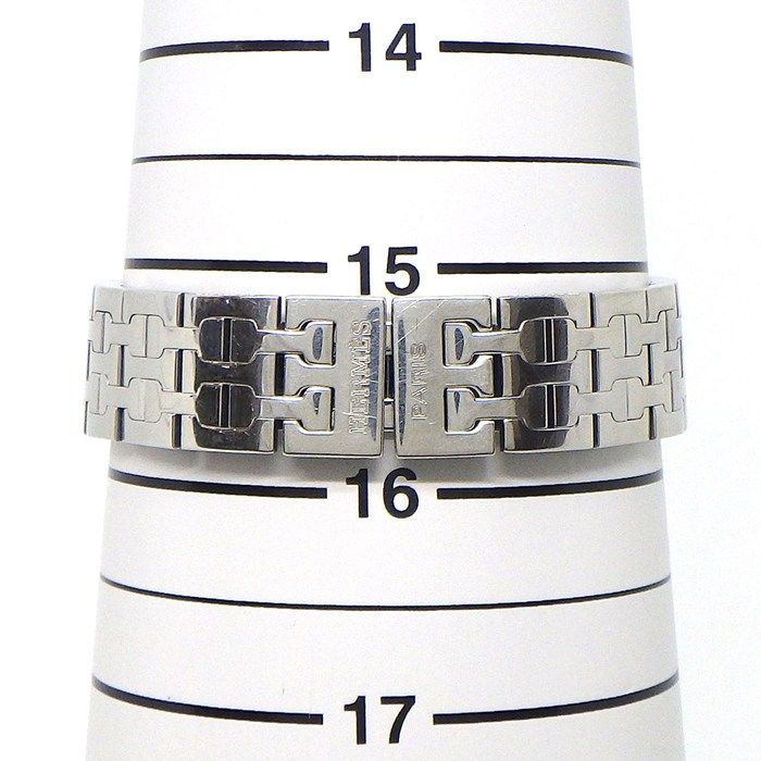  エルメス HERMES 腕時計 Hウォッチ HH 1 210 スクエア ピンクギョーシェ文字盤 SS クオーツアナログ 腕時計(デジタル) 時計